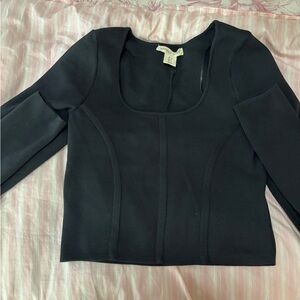 Happily Grey Black Long Sleeve Top